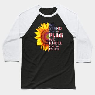 Sunflower T shirt For Veteran American Flag For 4th July Baseball T-Shirt